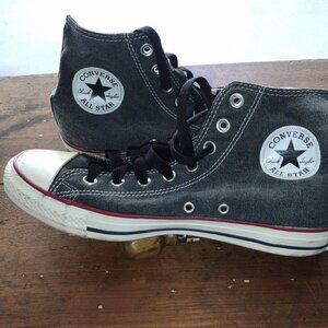 Charcoal Chuck Taylor High Top Sneakers Denim Style